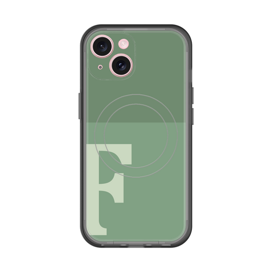スリムプロテクションプレミアムケース with MagSafe［ オリジナル - initial two tone - F green ］