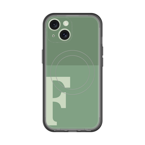 スリムプロテクションプレミアムケース with MagSafe［ オリジナル - initial two tone - F green ］
