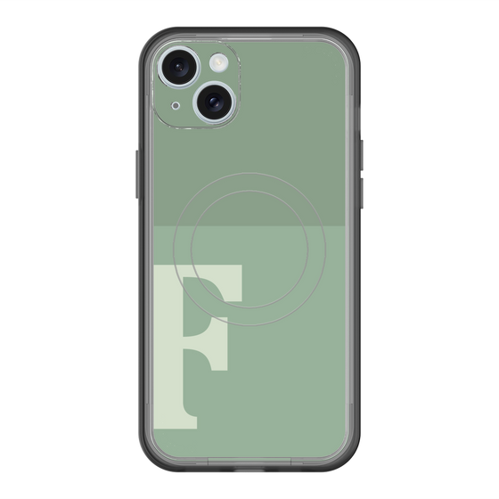 スリムプロテクションプレミアムケース with MagSafe［ オリジナル - initial two tone - F green ］