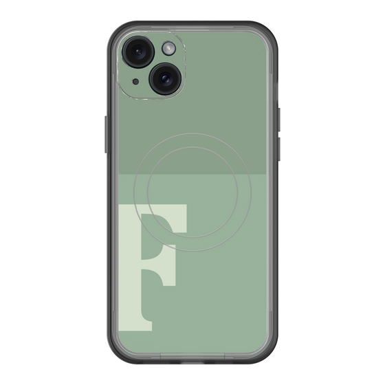 スリムプロテクションプレミアムケース with MagSafe［ オリジナル - initial two tone - F green ］