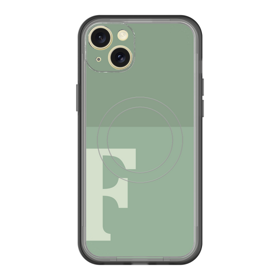 スリムプロテクションプレミアムケース with MagSafe［ オリジナル - initial two tone - F green ］