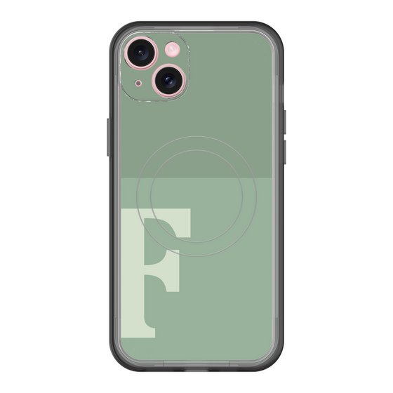 スリムプロテクションプレミアムケース with MagSafe［ オリジナル - initial two tone - F green ］