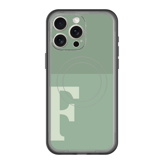 スリムプロテクションプレミアムケース with MagSafe［ オリジナル - initial two tone - F green ］