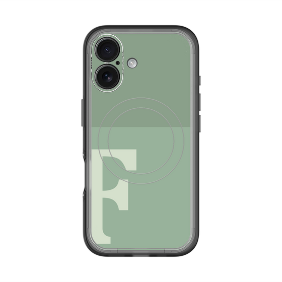 スリムプロテクションプレミアムケース with MagSafe［ オリジナル - initial two tone - F green ］