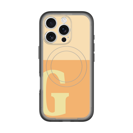 スリムプロテクションプレミアムケース with MagSafe［ オリジナル - initial two tone - G orange ］