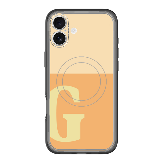 スリムプロテクションプレミアムケース with MagSafe［ オリジナル - initial two tone - G orange ］