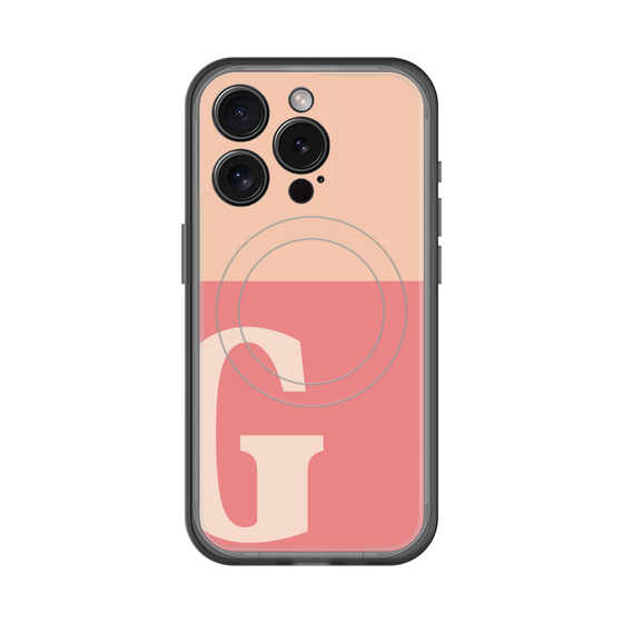 スリムプロテクションプレミアムケース with MagSafe［ オリジナル - initial two tone - G pink ］