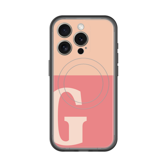 スリムプロテクションプレミアムケース with MagSafe［ オリジナル - initial two tone - G pink ］
