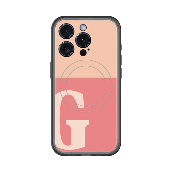 スリムプロテクションプレミアムケース with MagSafe［ オリジナル - initial two tone - G pink ］