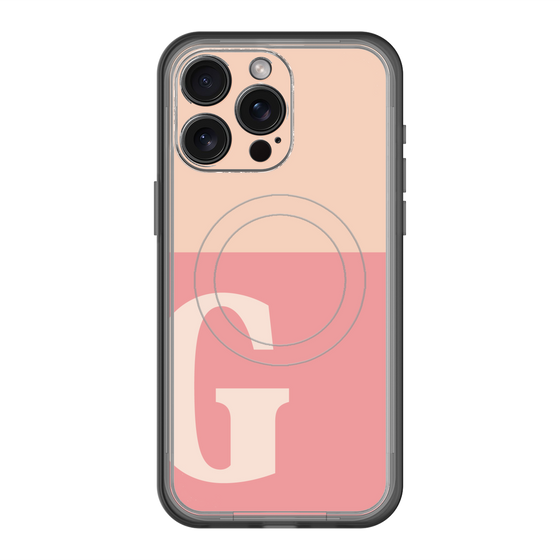 スリムプロテクションプレミアムケース with MagSafe［ オリジナル - initial two tone - G pink ］