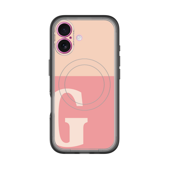 スリムプロテクションプレミアムケース with MagSafe［ オリジナル - initial two tone - G pink ］
