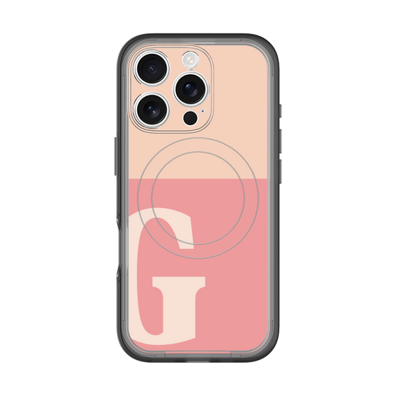 スリムプロテクションプレミアムケース with MagSafe［ オリジナル - initial two tone - G pink ］