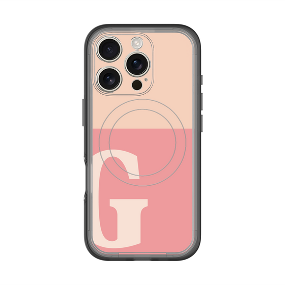 スリムプロテクションプレミアムケース with MagSafe［ オリジナル - initial two tone - G pink ］