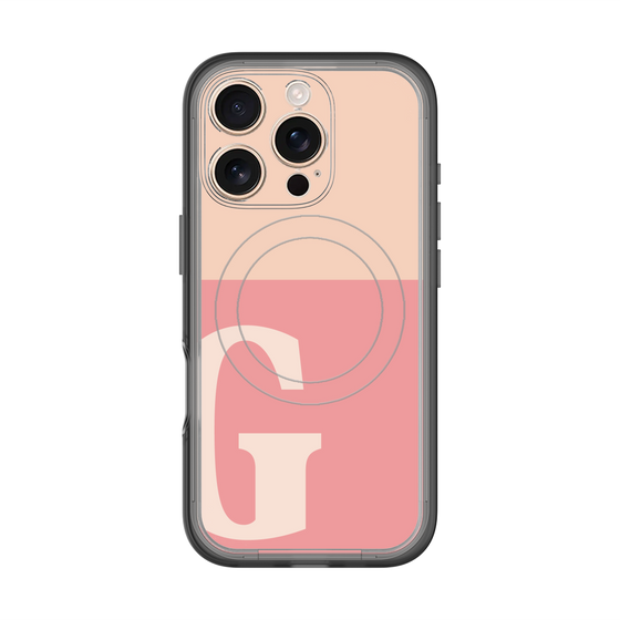 スリムプロテクションプレミアムケース with MagSafe［ オリジナル - initial two tone - G pink ］
