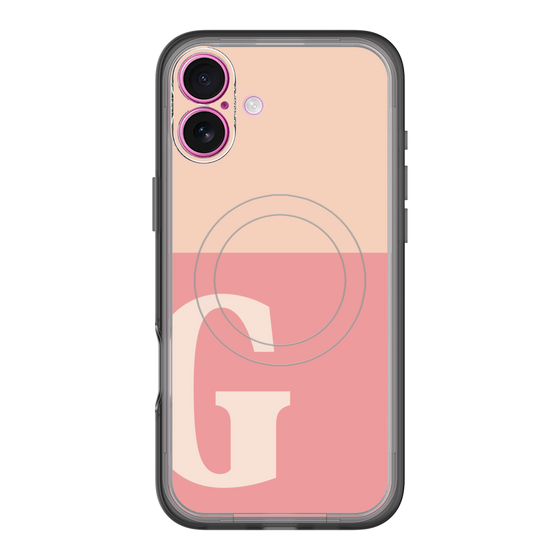 スリムプロテクションプレミアムケース with MagSafe［ オリジナル - initial two tone - G pink ］