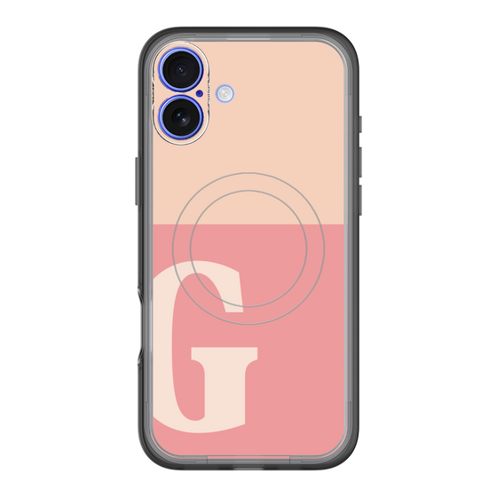 スリムプロテクションプレミアムケース with MagSafe［ オリジナル - initial two tone - G pink ］