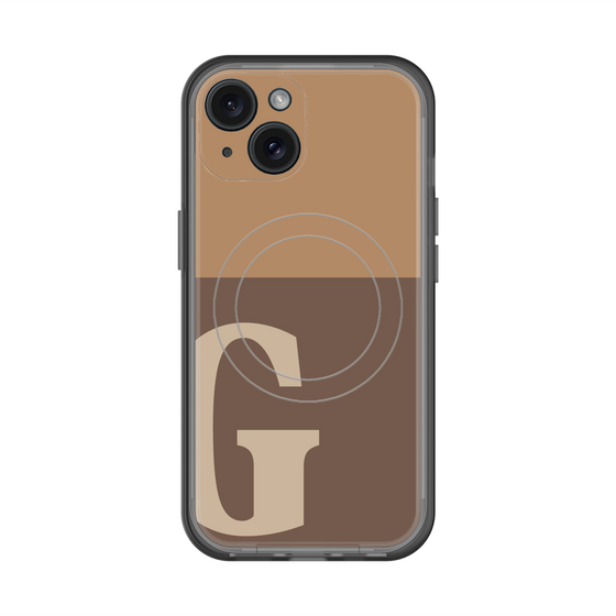 スリムプロテクションプレミアムケース with MagSafe［ オリジナル - initial two tone - G brown ］
