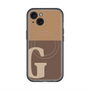 スリムプロテクションプレミアムケース with MagSafe［ オリジナル - initial two tone - G brown ］