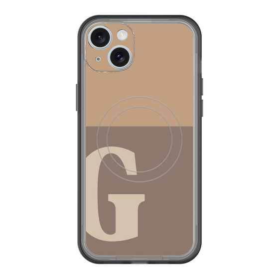 スリムプロテクションプレミアムケース with MagSafe［ オリジナル - initial two tone - G brown ］