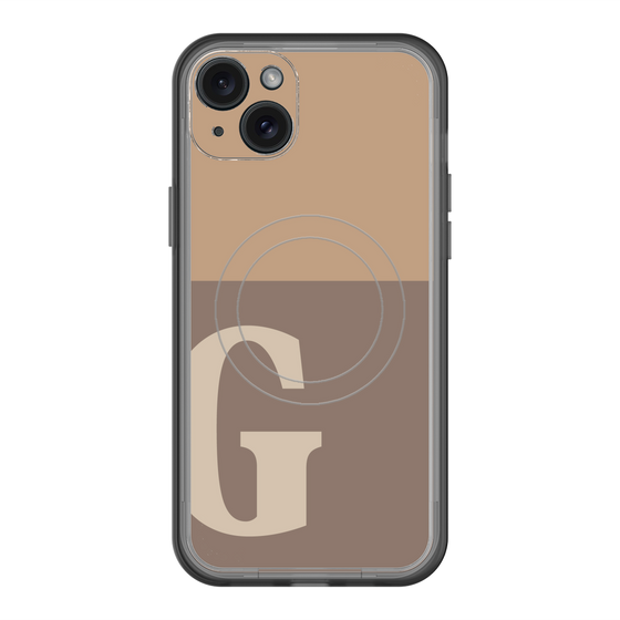 スリムプロテクションプレミアムケース with MagSafe［ オリジナル - initial two tone - G brown ］
