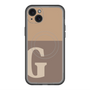 スリムプロテクションプレミアムケース with MagSafe［ オリジナル - initial two tone - G brown ］
