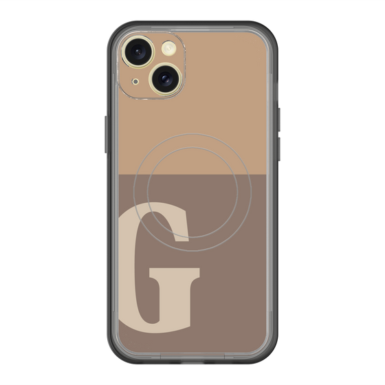 スリムプロテクションプレミアムケース with MagSafe［ オリジナル - initial two tone - G brown ］