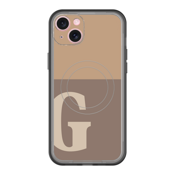 スリムプロテクションプレミアムケース with MagSafe［ オリジナル - initial two tone - G brown ］