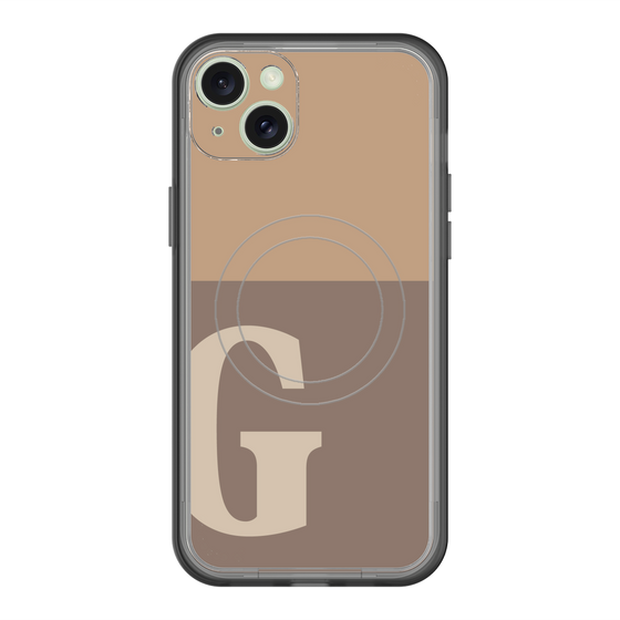 スリムプロテクションプレミアムケース with MagSafe［ オリジナル - initial two tone - G brown ］