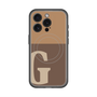スリムプロテクションプレミアムケース with MagSafe［ オリジナル - initial two tone - G brown ］