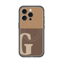 スリムプロテクションプレミアムケース with MagSafe［ オリジナル - initial two tone - G brown ］