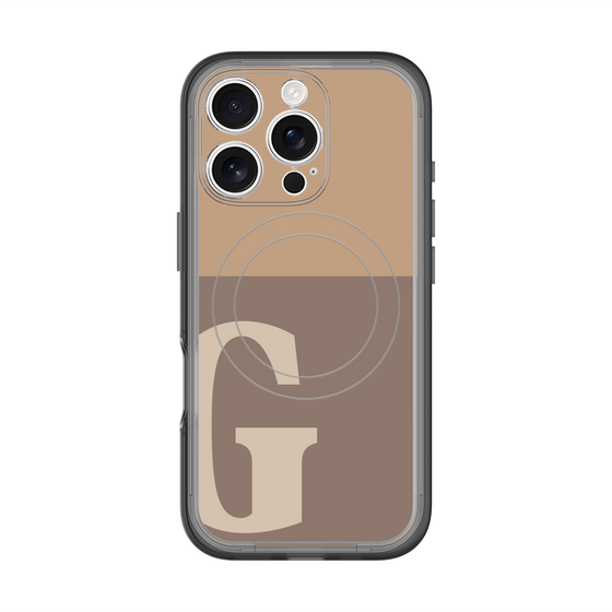スリムプロテクションプレミアムケース with MagSafe［ オリジナル - initial two tone - G brown ］