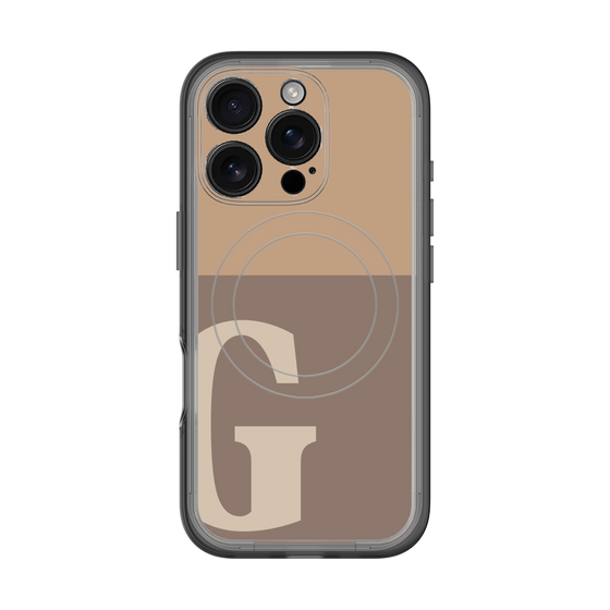 スリムプロテクションプレミアムケース with MagSafe［ オリジナル - initial two tone - G brown ］
