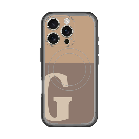 スリムプロテクションプレミアムケース with MagSafe［ オリジナル - initial two tone - G brown ］