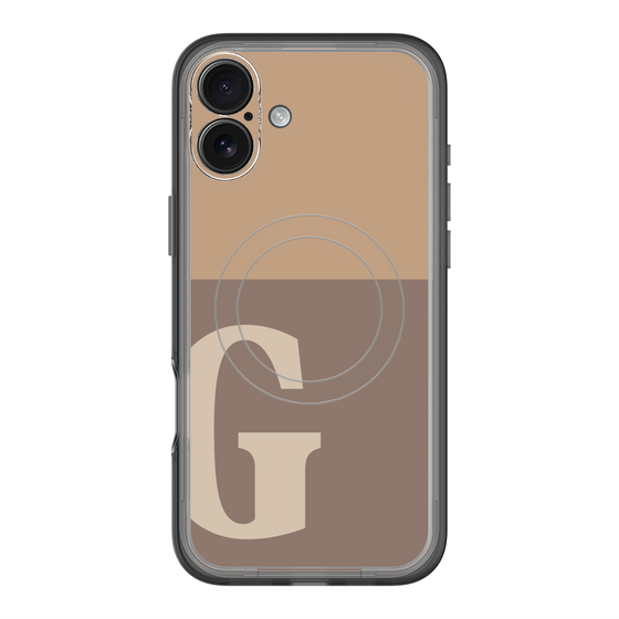 スリムプロテクションプレミアムケース with MagSafe［ オリジナル - initial two tone - G brown ］