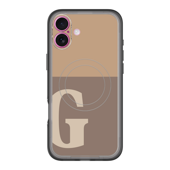スリムプロテクションプレミアムケース with MagSafe［ オリジナル - initial two tone - G brown ］