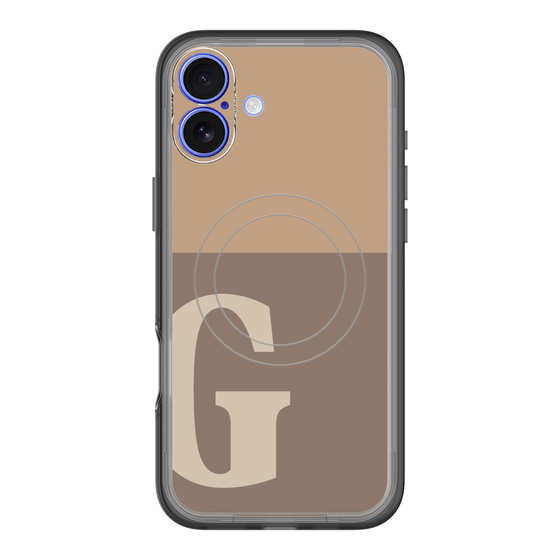 スリムプロテクションプレミアムケース with MagSafe［ オリジナル - initial two tone - G brown ］