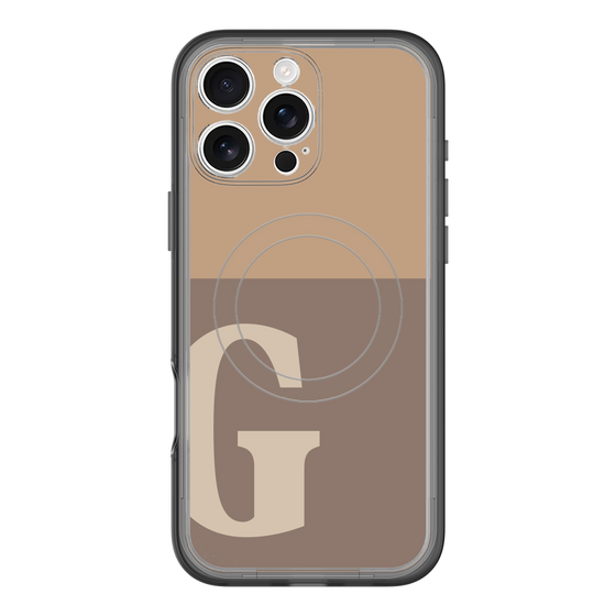 スリムプロテクションプレミアムケース with MagSafe［ オリジナル - initial two tone - G brown ］