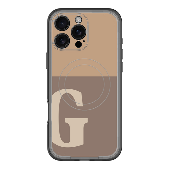 スリムプロテクションプレミアムケース with MagSafe［ オリジナル - initial two tone - G brown ］
