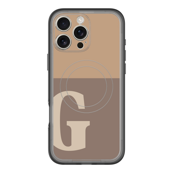 スリムプロテクションプレミアムケース with MagSafe［ オリジナル - initial two tone - G brown ］