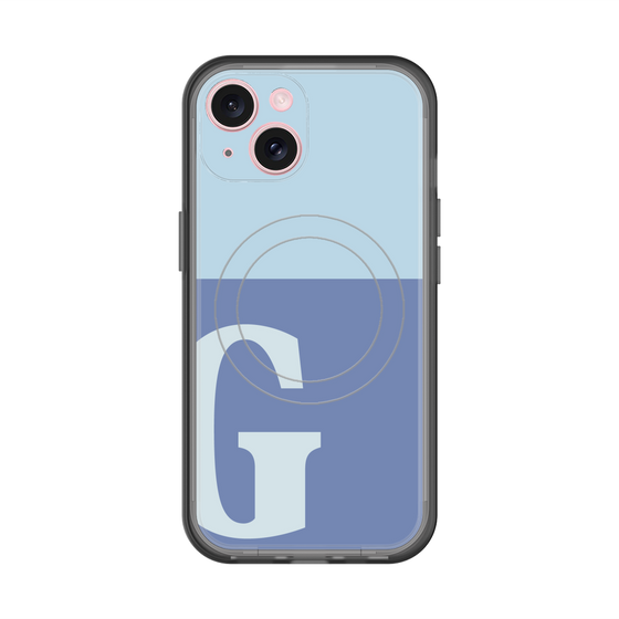 スリムプロテクションプレミアムケース with MagSafe［ オリジナル - initial two tone - G blue ］