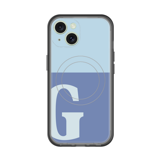スリムプロテクションプレミアムケース with MagSafe［ オリジナル - initial two tone - G blue ］