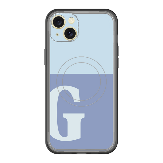 スリムプロテクションプレミアムケース with MagSafe［ オリジナル - initial two tone - G blue ］