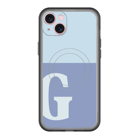 スリムプロテクションプレミアムケース with MagSafe［ オリジナル - initial two tone - G blue ］