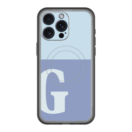スリムプロテクションプレミアムケース with MagSafe［ オリジナル - initial two tone - G blue ］