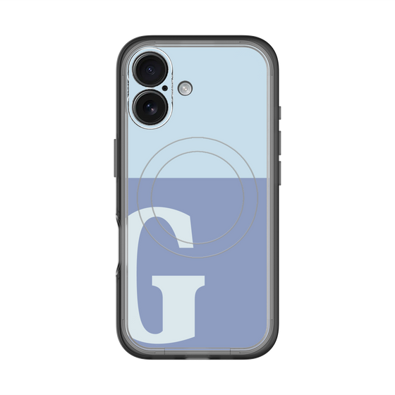 スリムプロテクションプレミアムケース with MagSafe［ オリジナル - initial two tone - G blue ］
