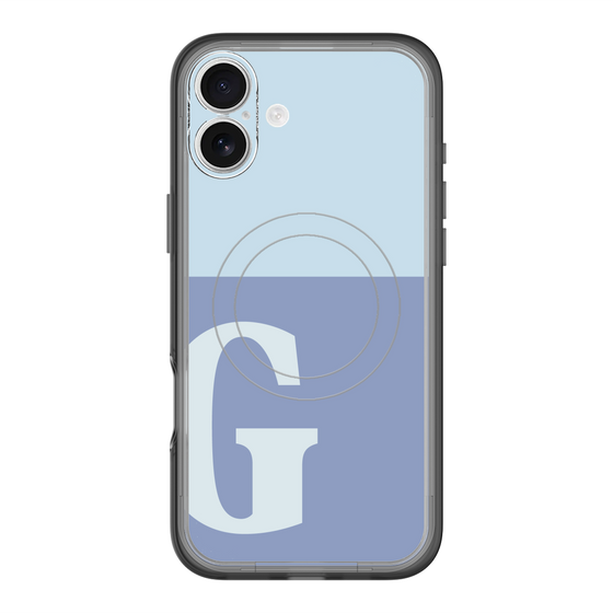 スリムプロテクションプレミアムケース with MagSafe［ オリジナル - initial two tone - G blue ］