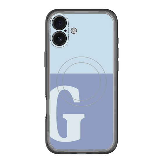 スリムプロテクションプレミアムケース with MagSafe［ オリジナル - initial two tone - G blue ］