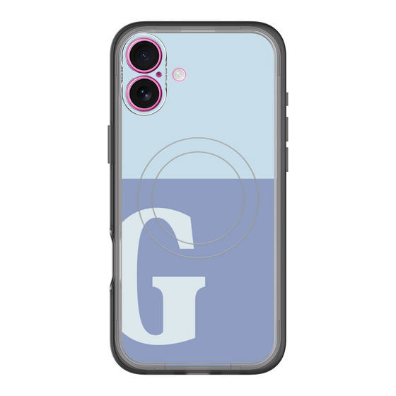 スリムプロテクションプレミアムケース with MagSafe［ オリジナル - initial two tone - G blue ］