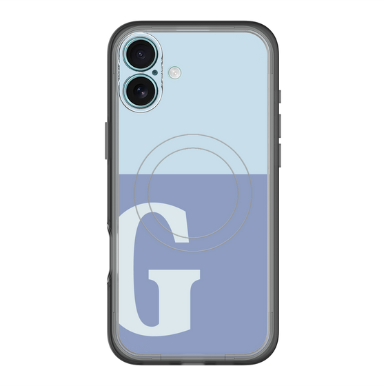 スリムプロテクションプレミアムケース with MagSafe［ オリジナル - initial two tone - G blue ］
