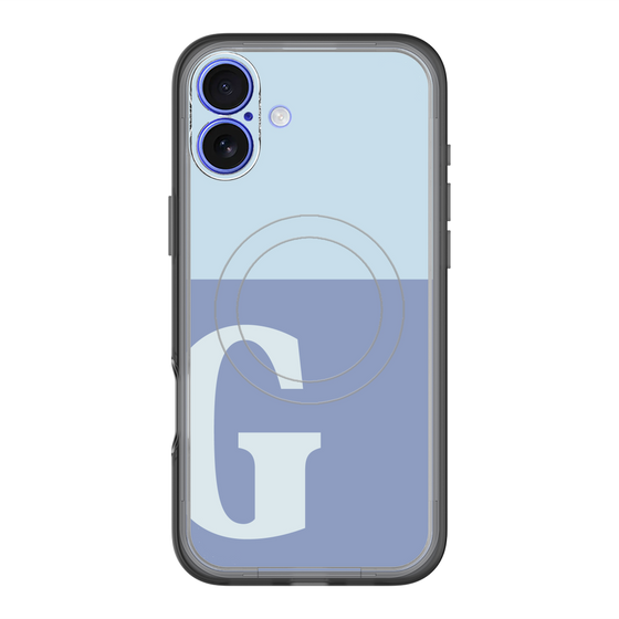 スリムプロテクションプレミアムケース with MagSafe［ オリジナル - initial two tone - G blue ］